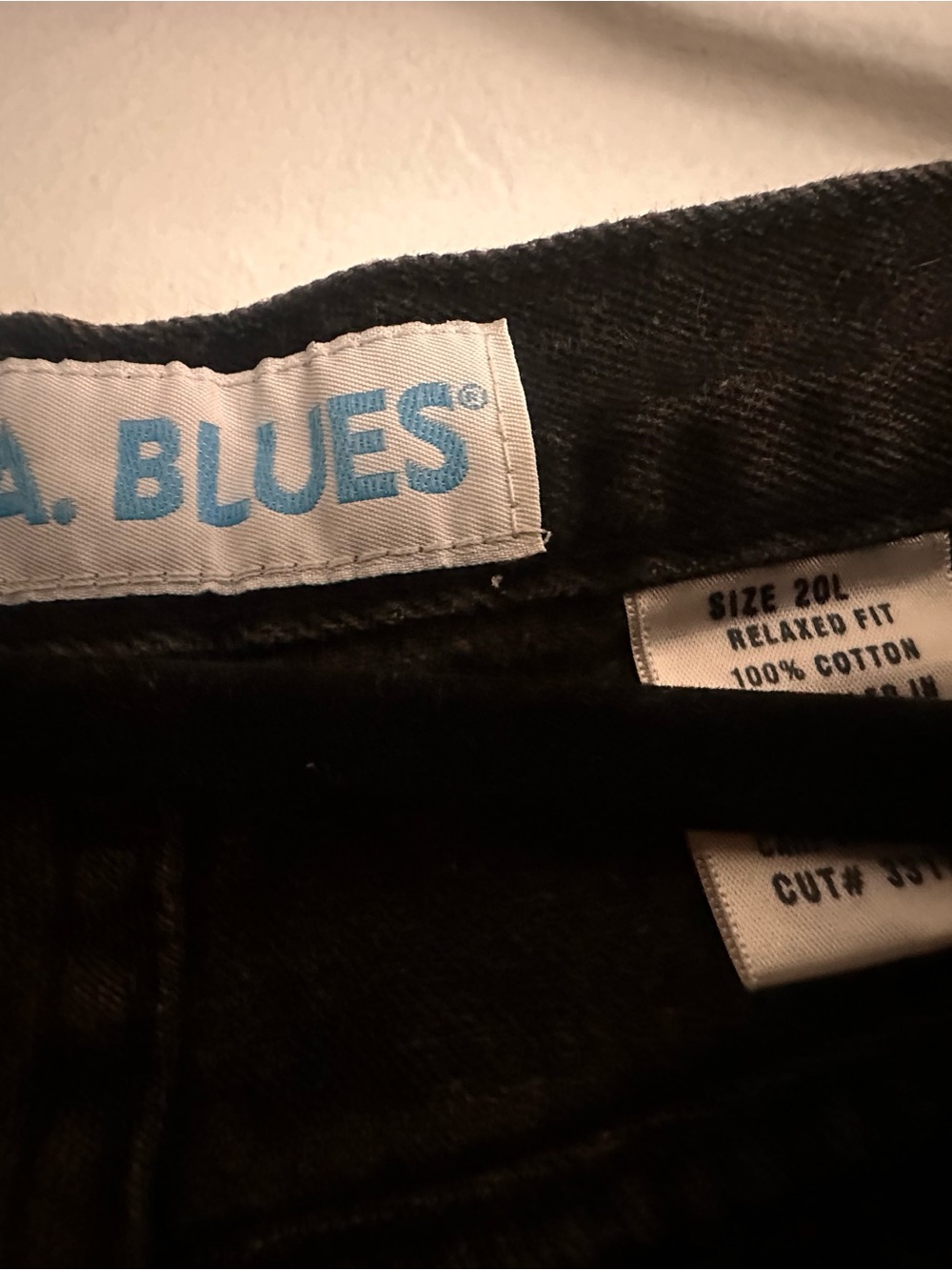 L.A. Blues Black Denim Jeans with Tan Leather Patch - Picture 4 of 4